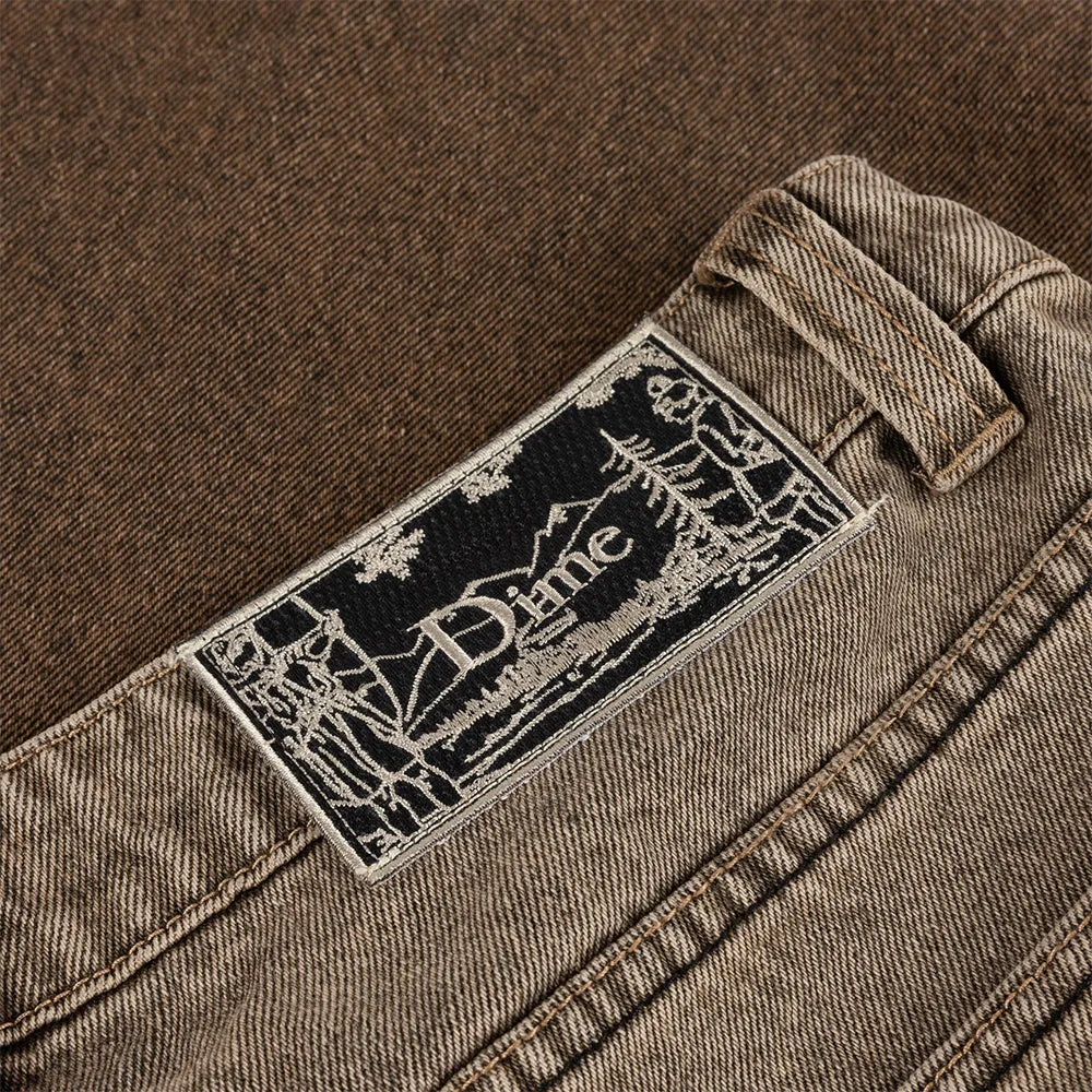 Dime MTL Classic Baggy Denim Pants Dipped Sandblasted Brown