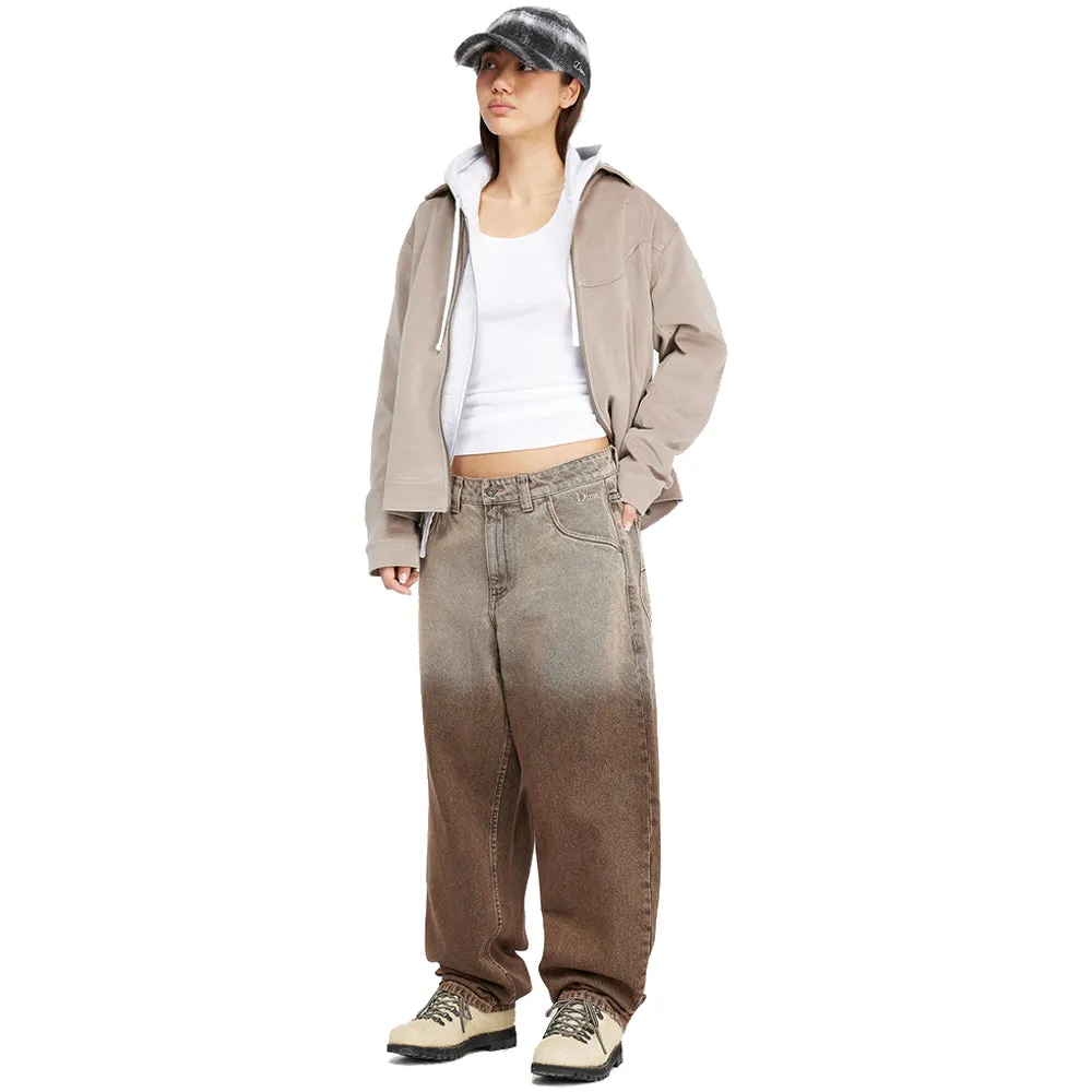 Dime MTL Classic Baggy Denim Pants Dipped Sandblasted Brown