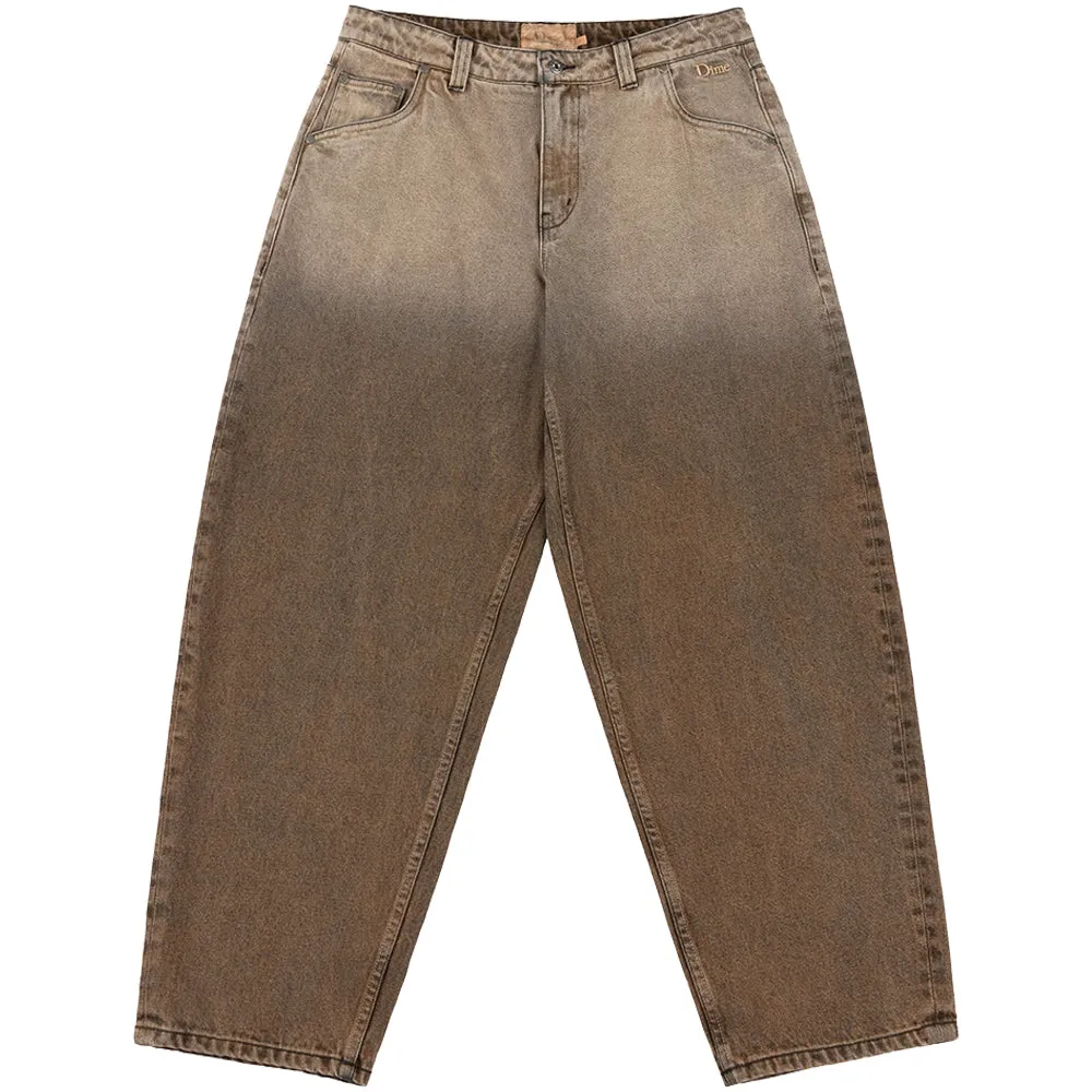 Dime MTL Classic Baggy Denim Pants Dipped Sandblasted Brown