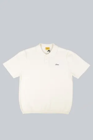 DIME WAVE CABLE KNIT POLO CREAM