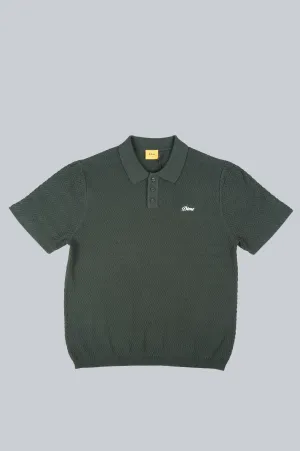 DIME WAVE CABLE KNIT POLO FOREST