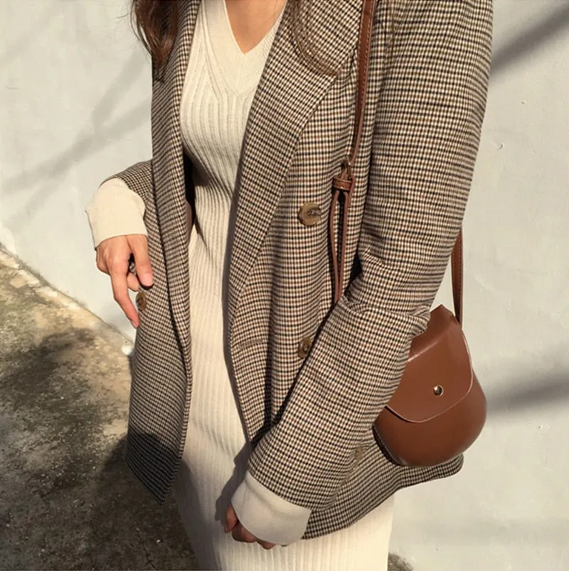 Double Breasted Office Wear Style Winter Outwear Coat