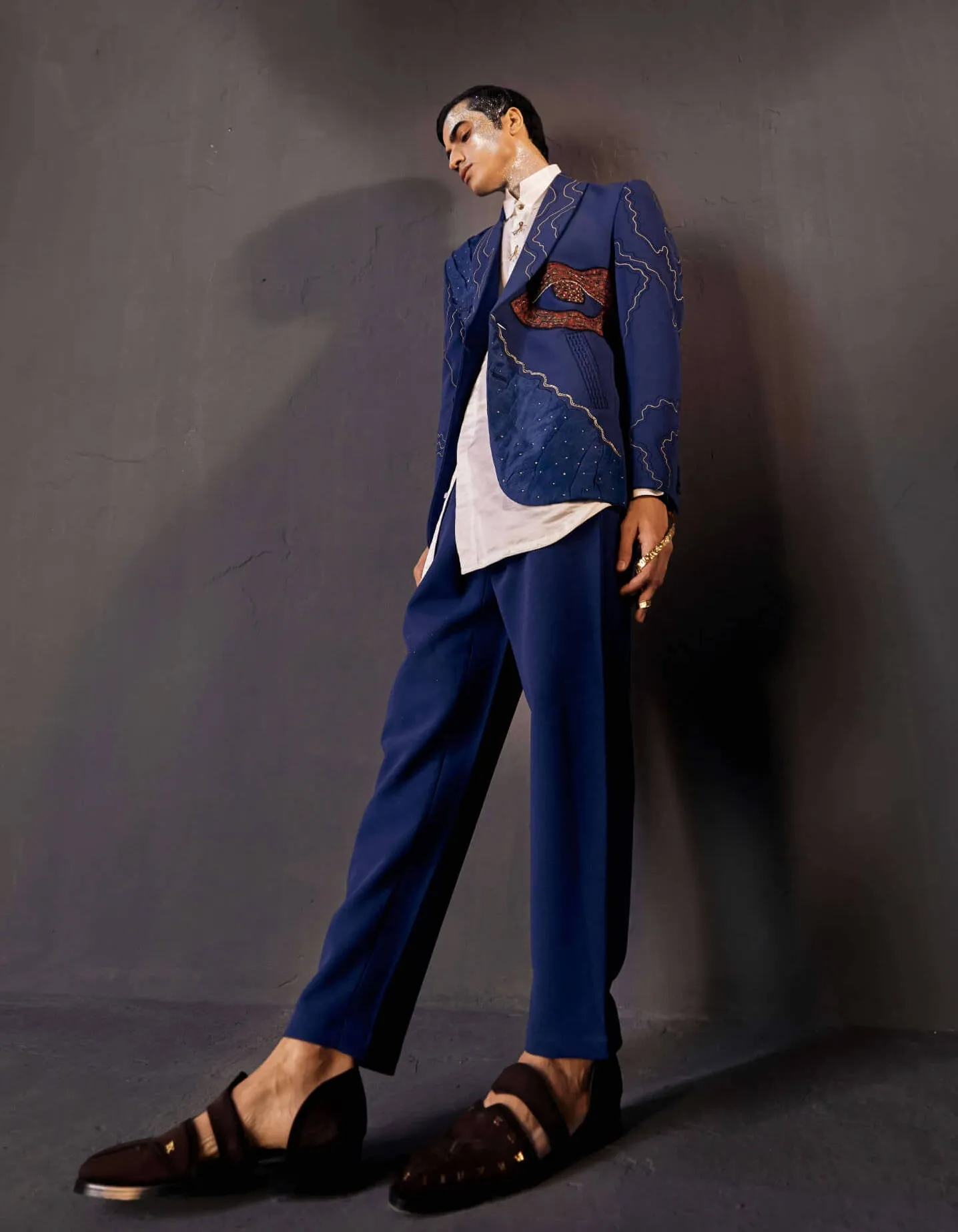 Dreamy teal blazer and trouser set