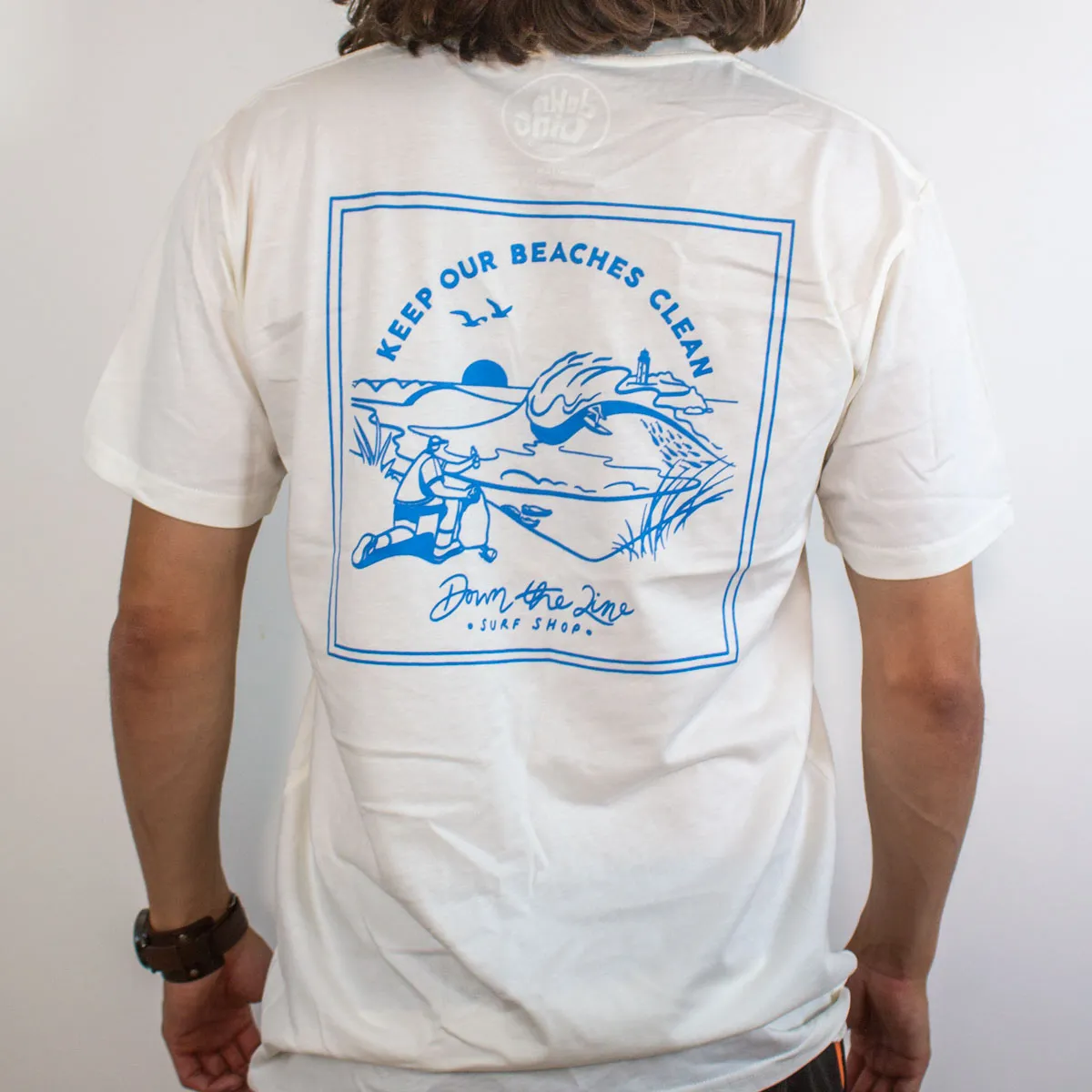DTL Surf Co. Beach Clean Tee - Natural/Blue