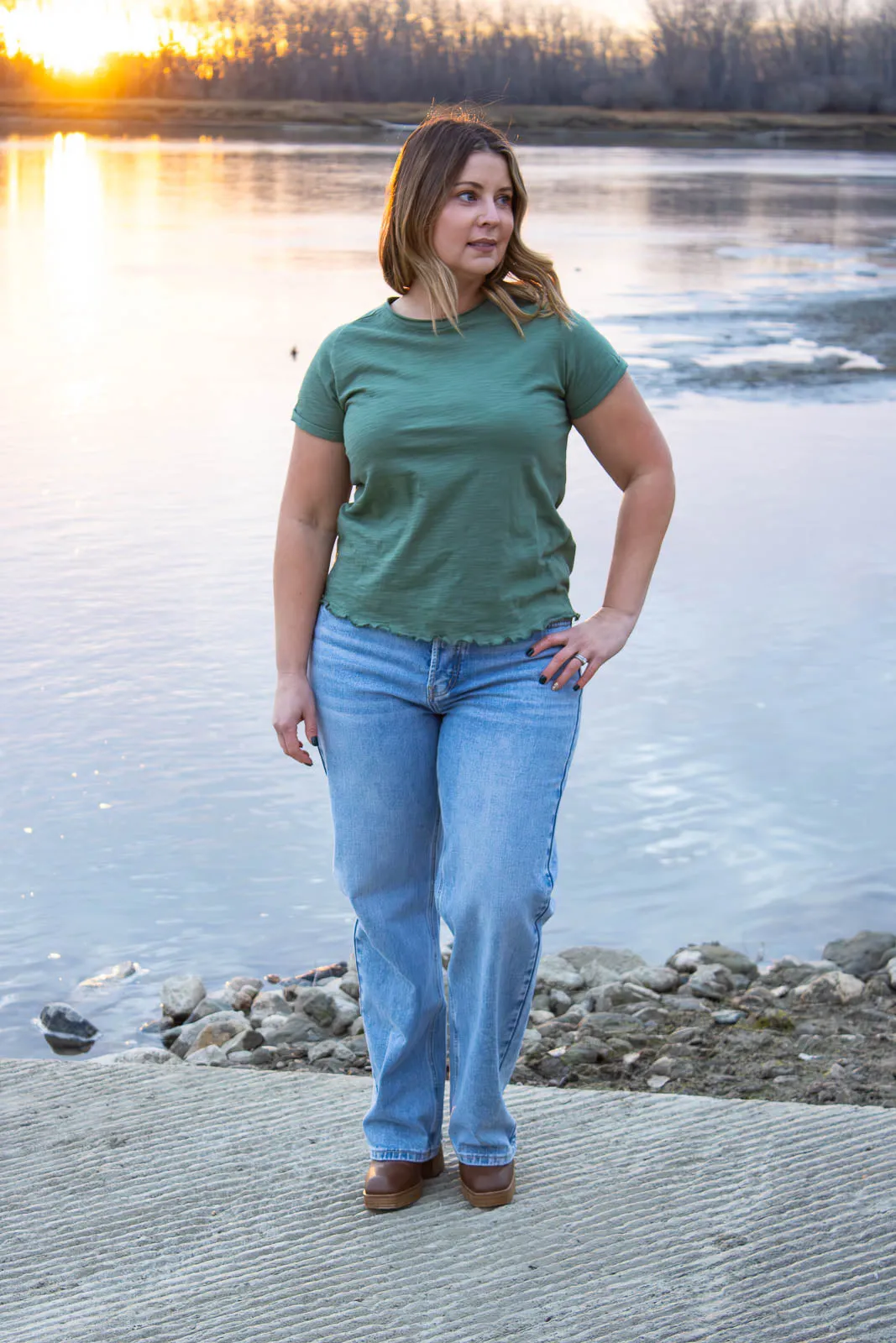 Dylan Bamboo Green Baby Tee