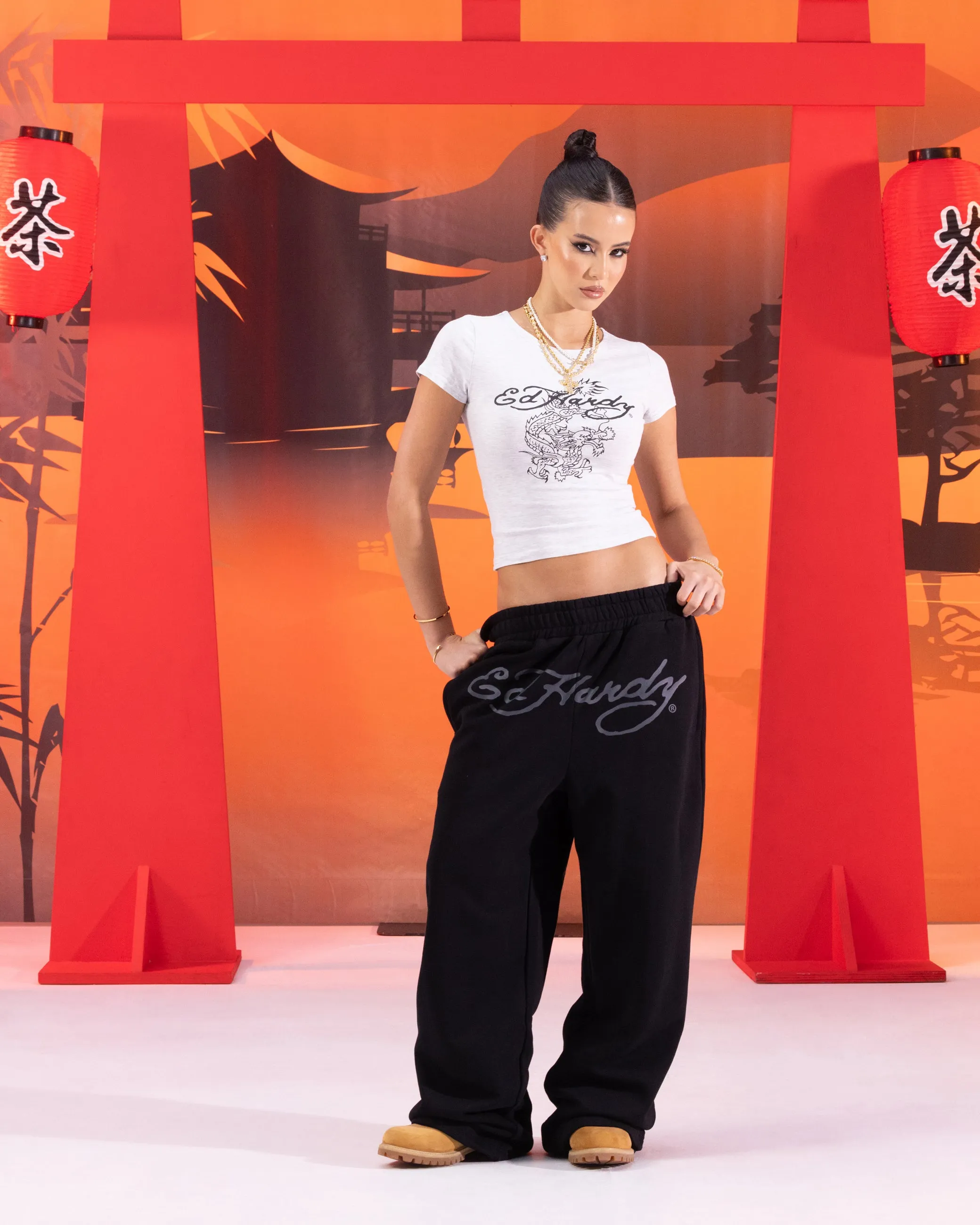 Ed Hardy Dragon Trackpants Black