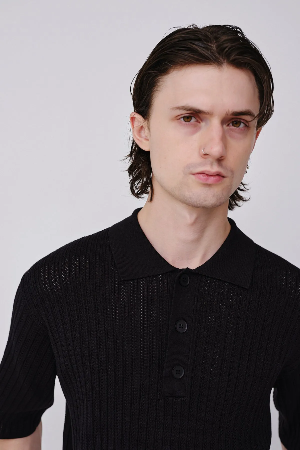 Eddie SS Pointelle - Black