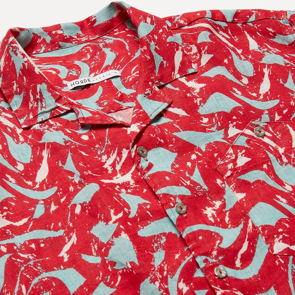 EDONA Unisex Printed Linen Shirt