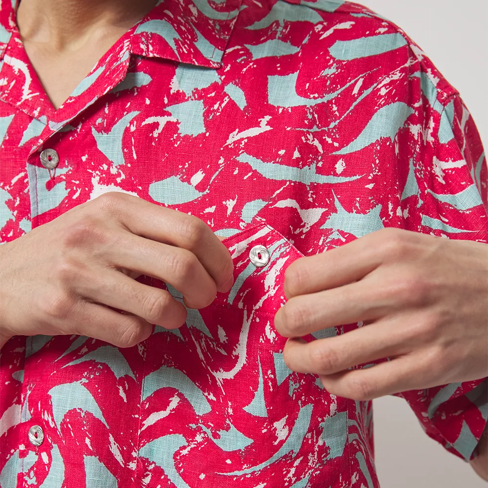 EDONA Unisex Printed Linen Shirt