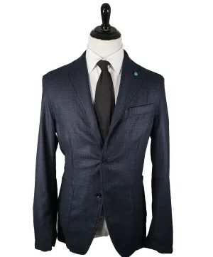 EIDOS -"AUGUS" Unlined Basket Weave Silk & Wool Sweater Style Blazer - 46R