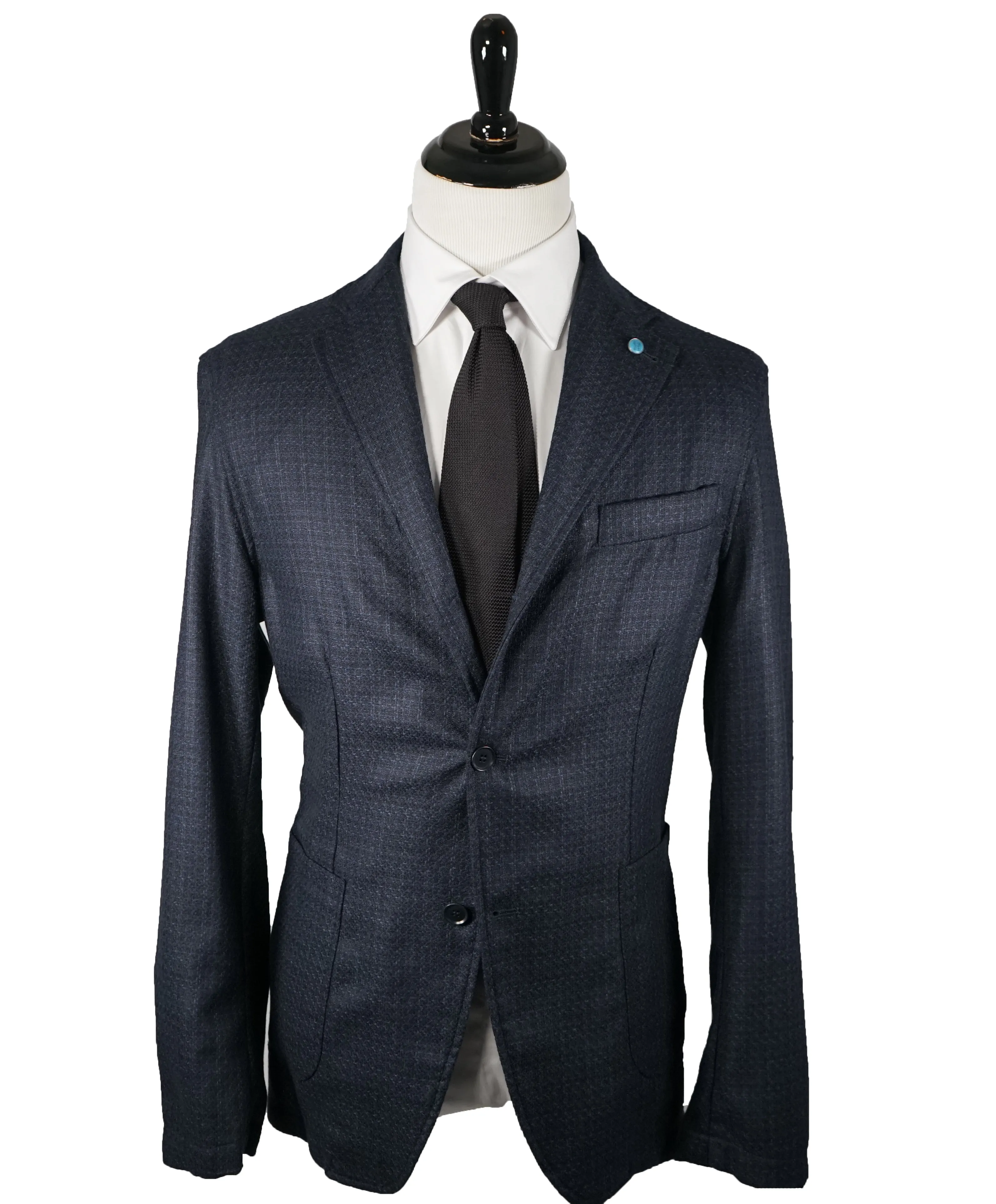EIDOS -"AUGUS" Unlined Basket Weave Silk & Wool Sweater Style Blazer - 46R