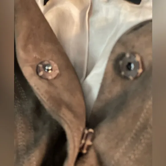Elie Tahari brown vintage detailed suede blazer