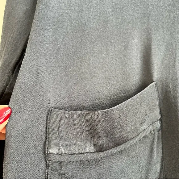 [elie tahari] satin rayon soft blazer gray S