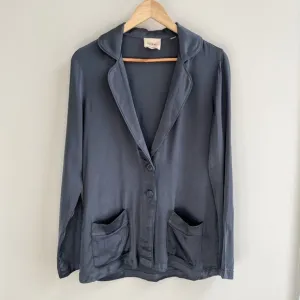 [elie tahari] satin rayon soft blazer gray S