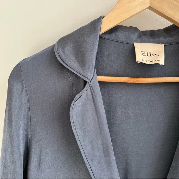 [elie tahari] satin rayon soft blazer gray S