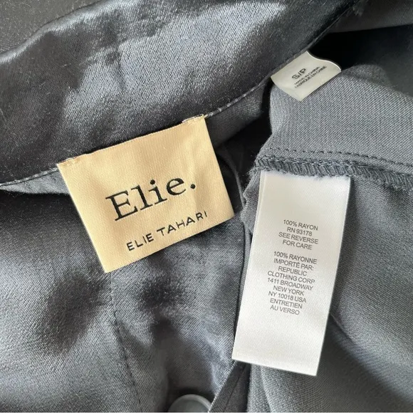 [elie tahari] satin rayon soft blazer gray S