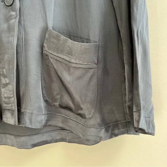 [elie tahari] satin rayon soft blazer gray S
