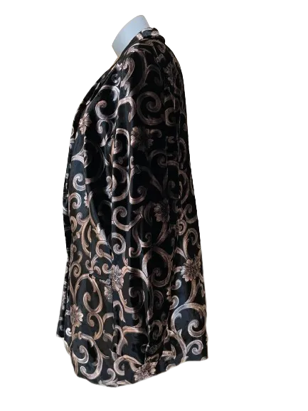Escada Margaretha Ley Black Gold Velvet Blazer