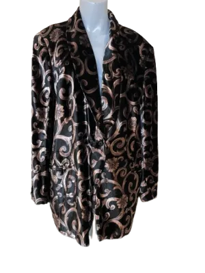 Escada Margaretha Ley Black Gold Velvet Blazer