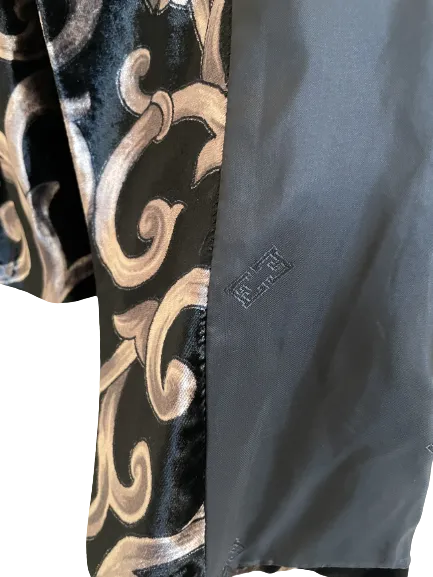 Escada Margaretha Ley Black Gold Velvet Blazer
