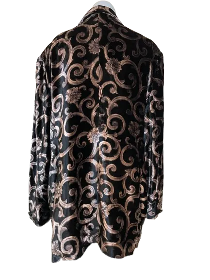 Escada Margaretha Ley Black Gold Velvet Blazer