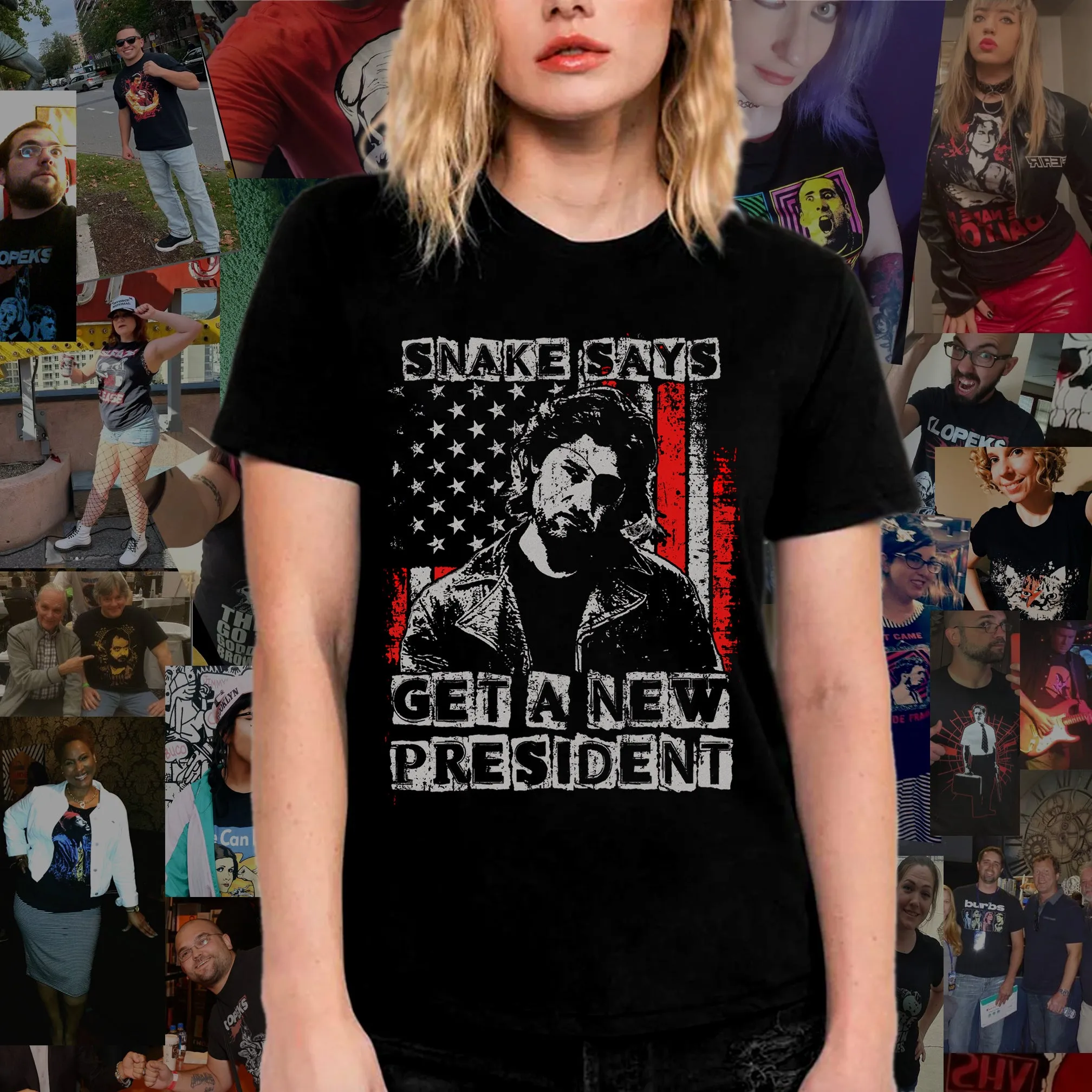 Escape From New York T-shirt Snake New President