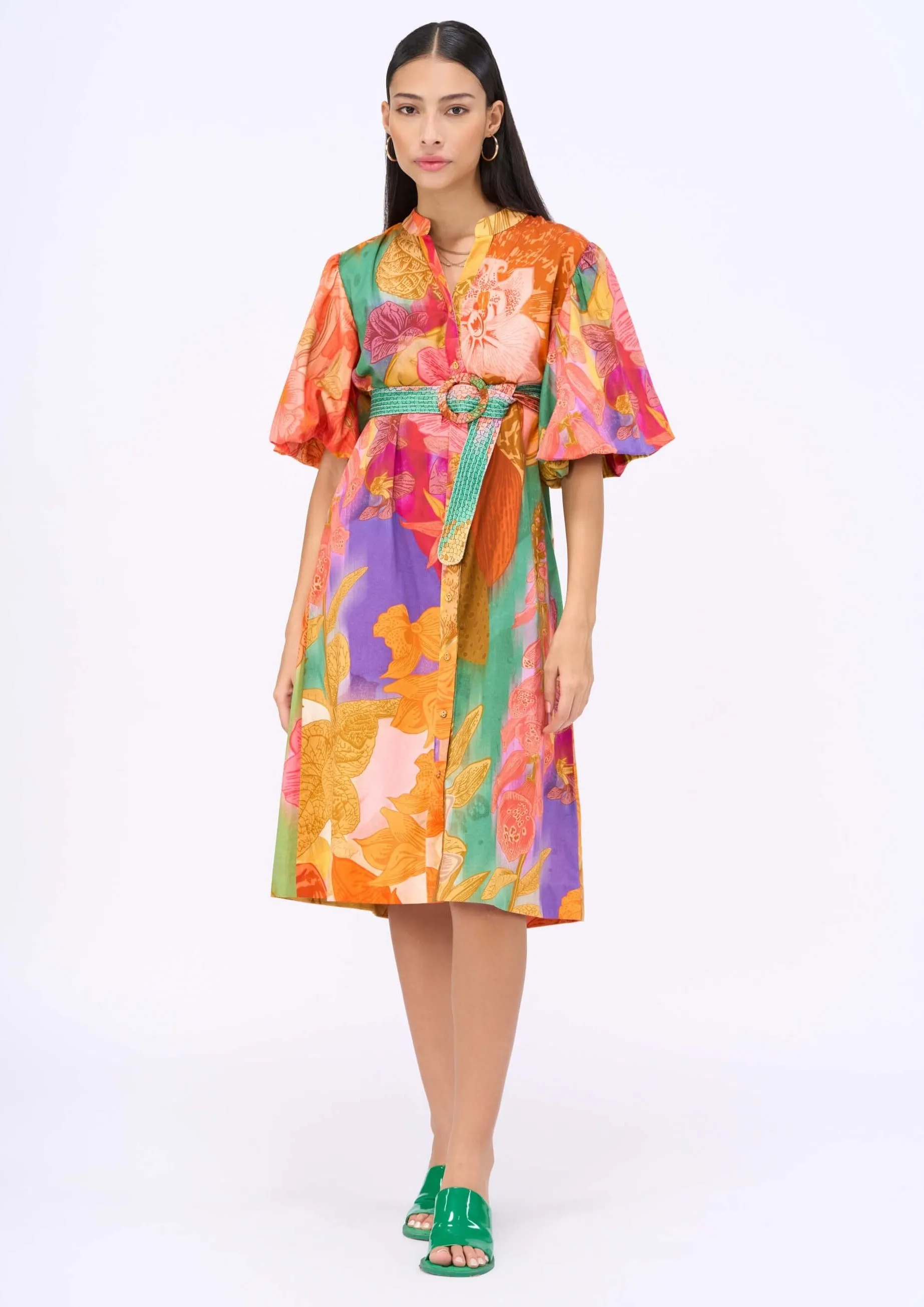Escape printed shirt dress