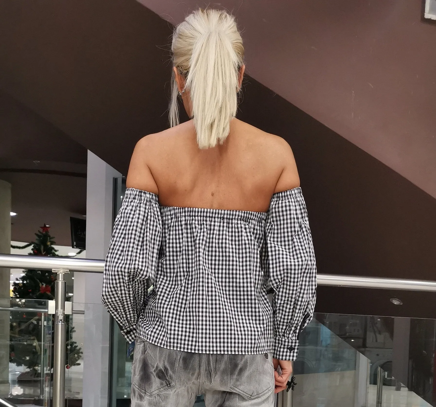 Extravagant Shirt/Women Open Shoulders Shirt/Avant-garde Asimetric Top/Loose Women Shirt/Gothic Shirt / Drapped Blouse with Extra Sleeves