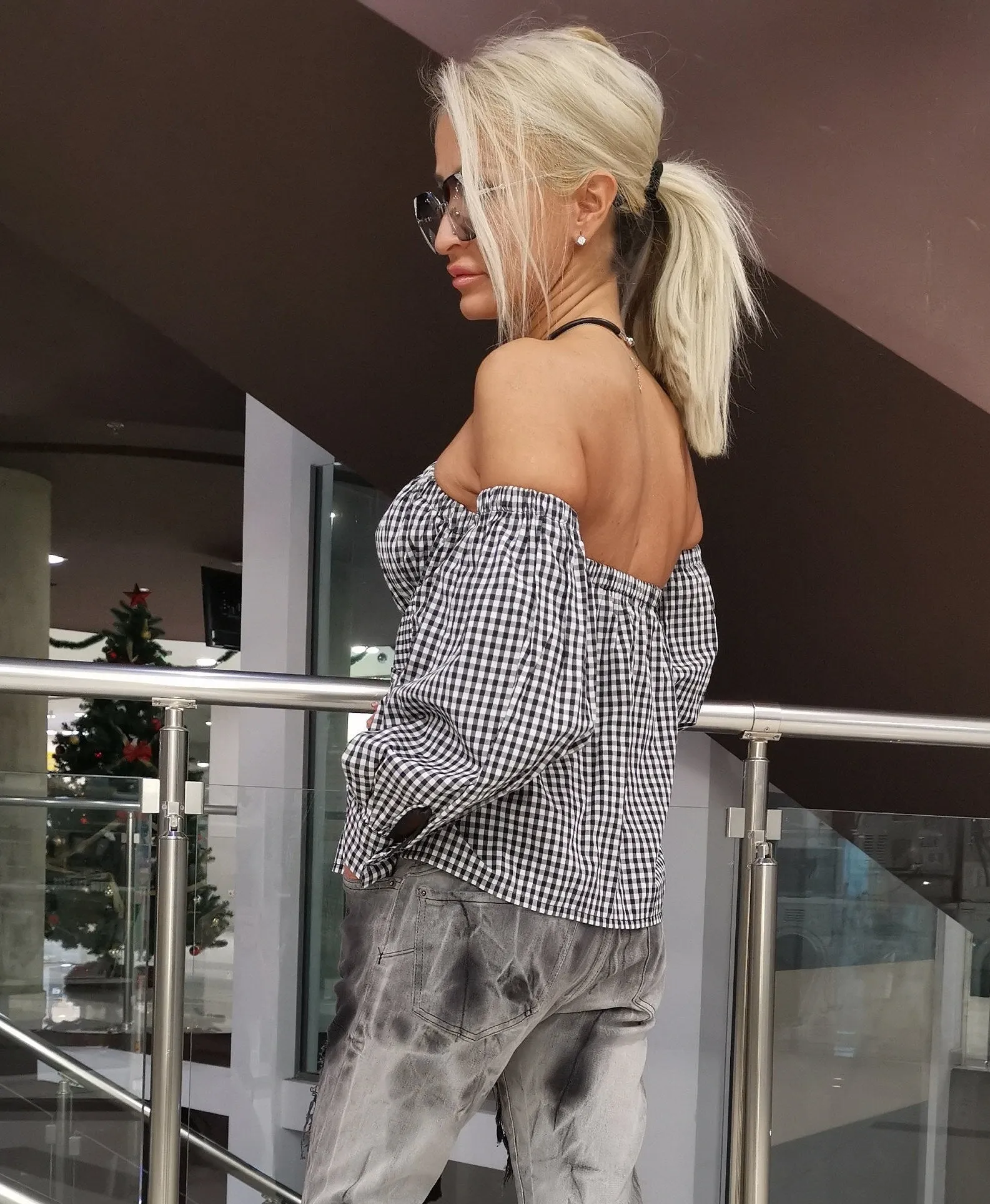Extravagant Shirt/Women Open Shoulders Shirt/Avant-garde Asimetric Top/Loose Women Shirt/Gothic Shirt / Drapped Blouse with Extra Sleeves