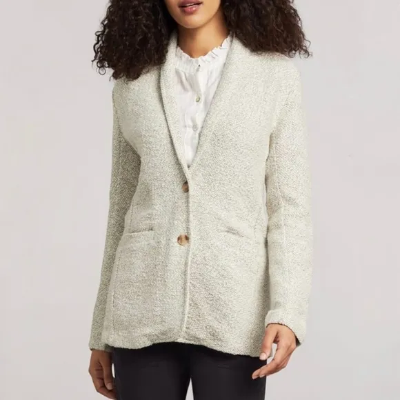 Faherty Brand Pomona Knit Blazer jacket cream size small
