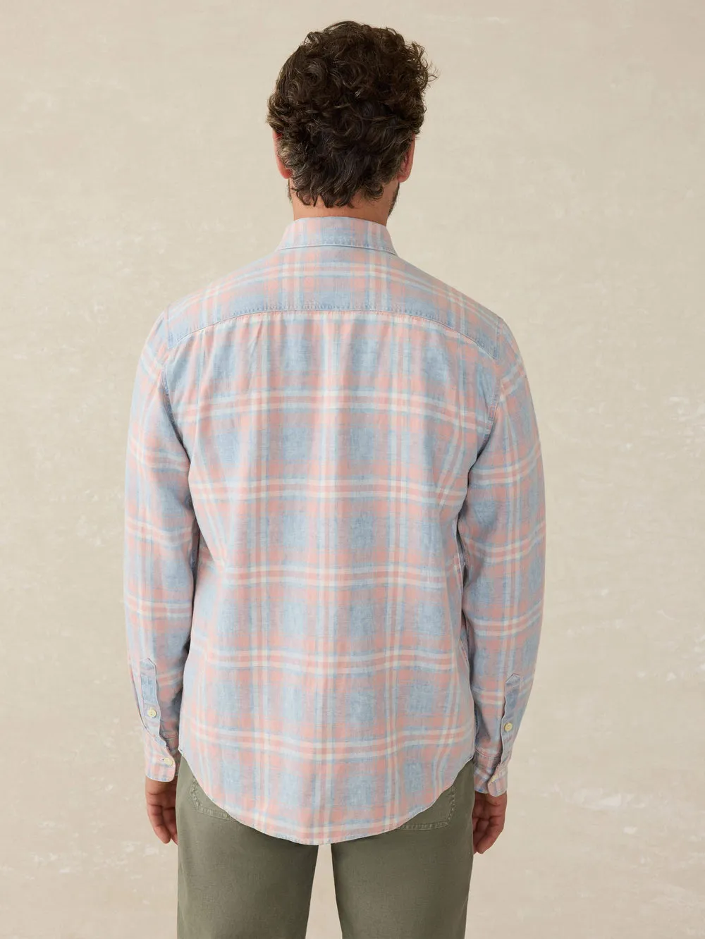 Faherty Chambray Workshirt - Coral Bay Plaid