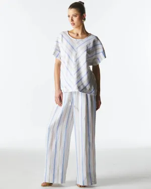 Fate & Becker - Poolside Wide Leg Pants - Stripe
