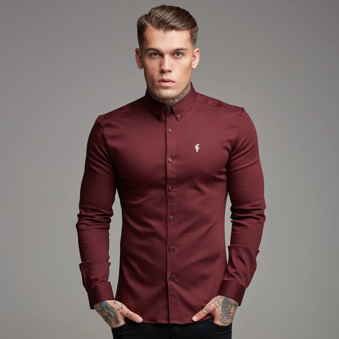 Father Sons Super Slim Stretch Burgundy Denim Long Sleeve - FS212