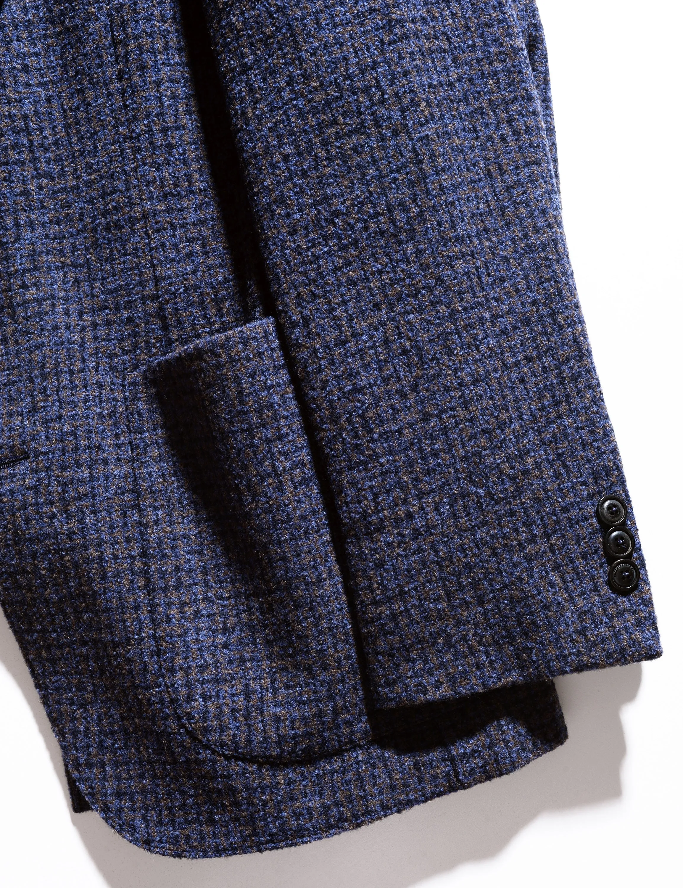 FINAL SALE: BKT35 Unstructured Jacket in 14.5 Micron Lofted Wool & Silk - Inverno Blue