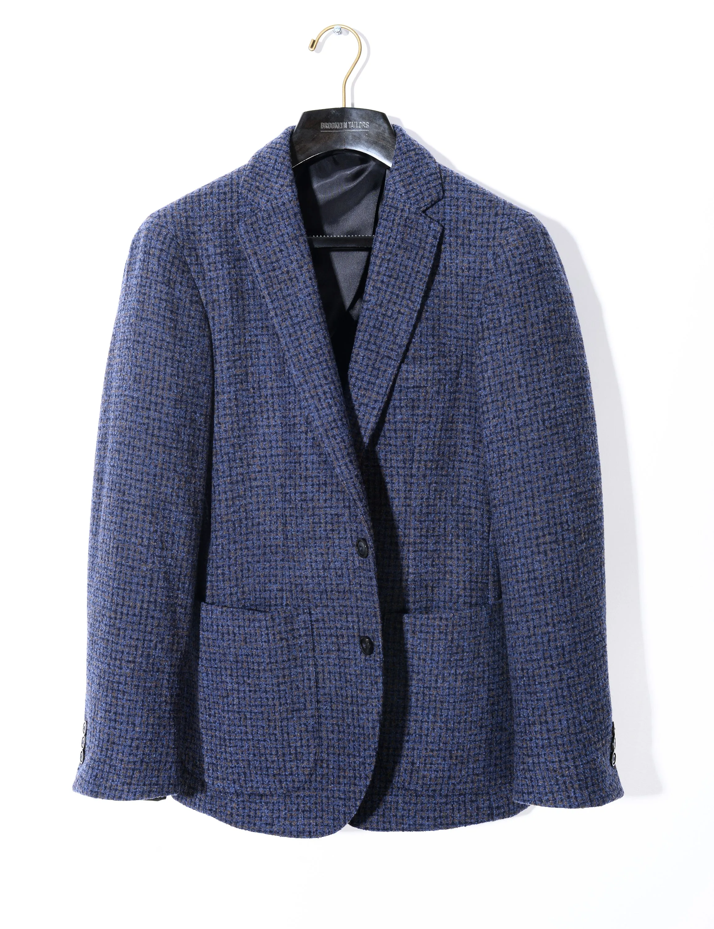 FINAL SALE: BKT35 Unstructured Jacket in 14.5 Micron Lofted Wool & Silk - Inverno Blue