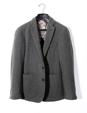 FINAL SALE: BKT35 Unstructured Jacket in 14.5 Micron Lofted Wool & Silk - London Gray