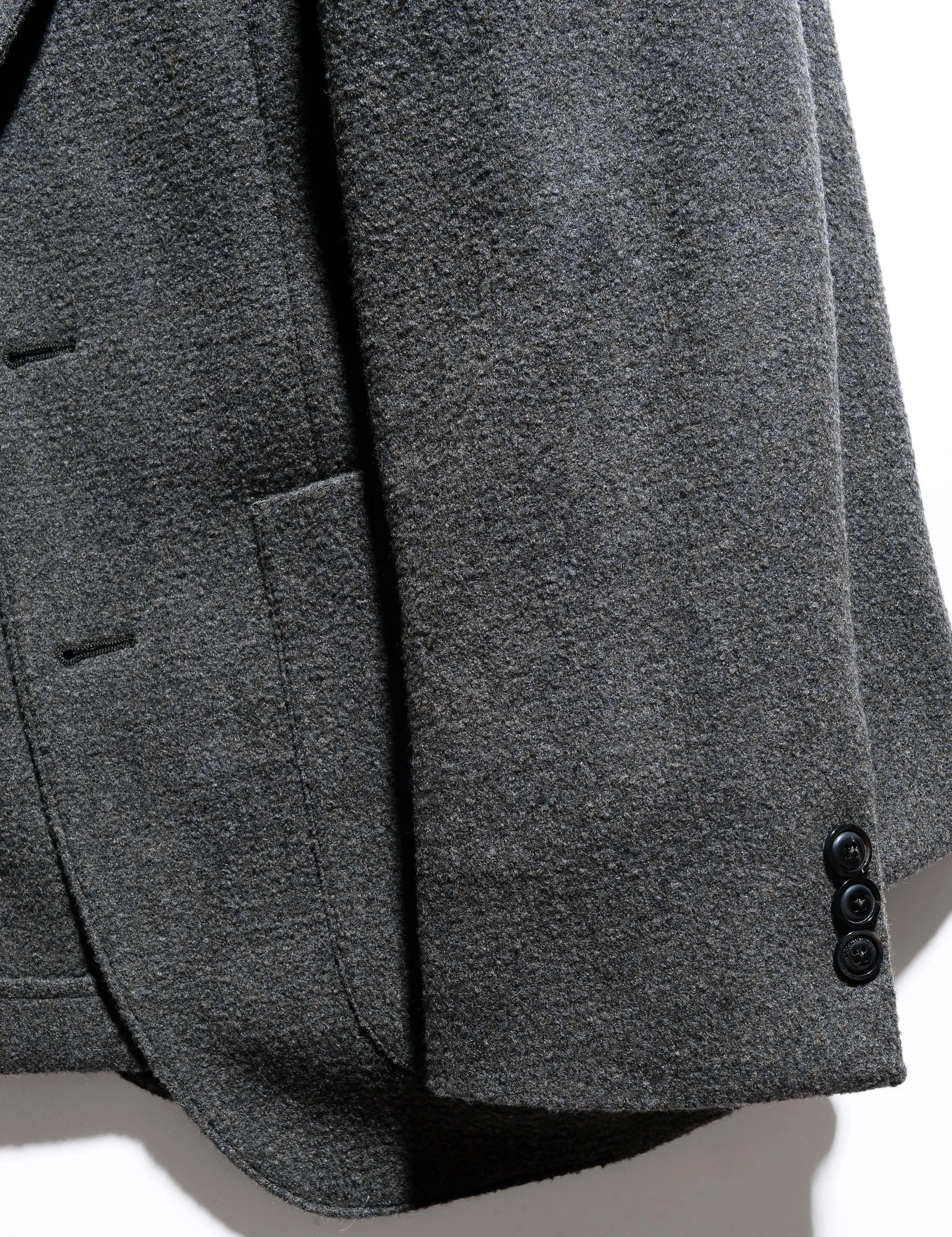 FINAL SALE: BKT35 Unstructured Jacket in 14.5 Micron Lofted Wool & Silk - London Gray