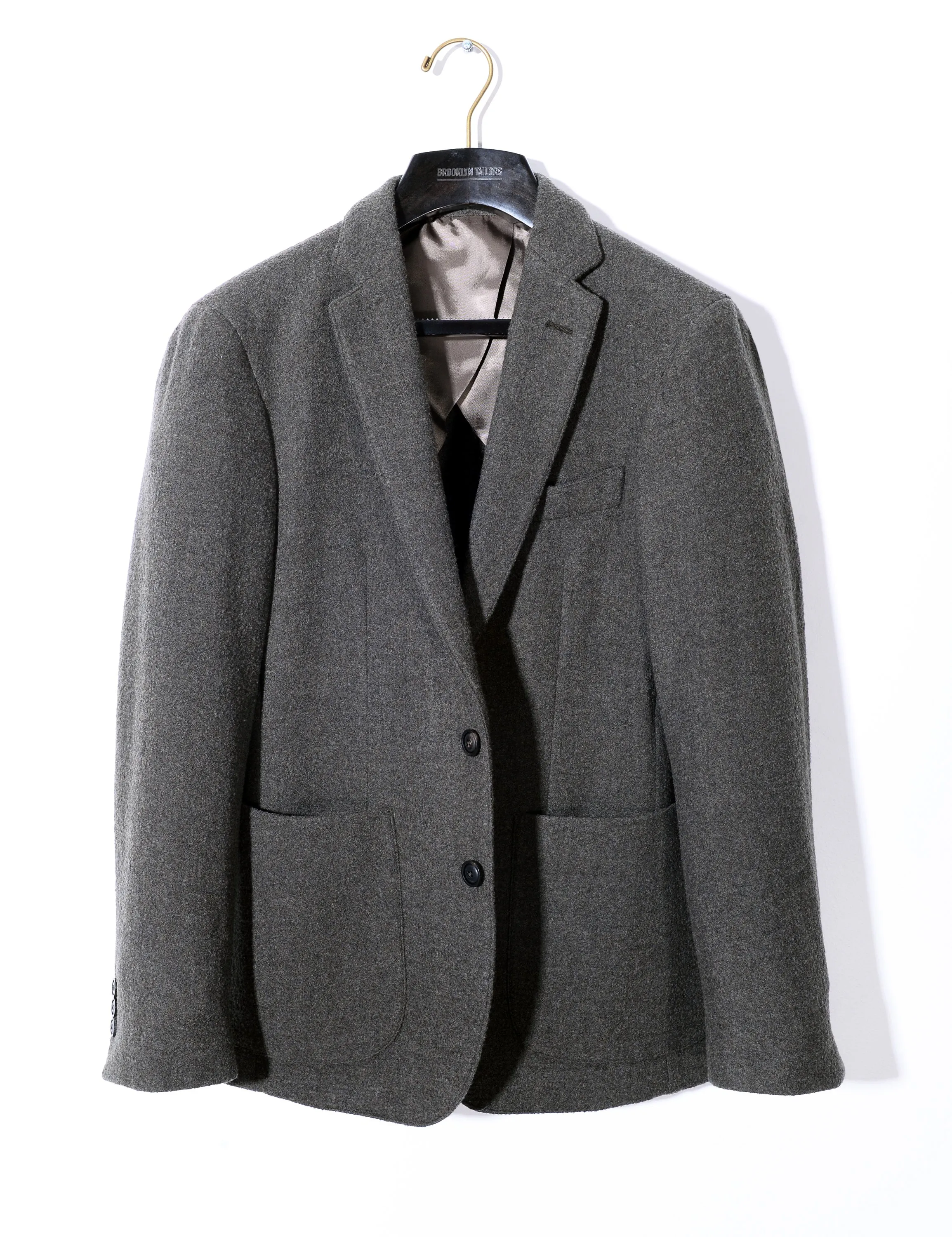 FINAL SALE: BKT35 Unstructured Jacket in 14.5 Micron Lofted Wool & Silk - London Gray