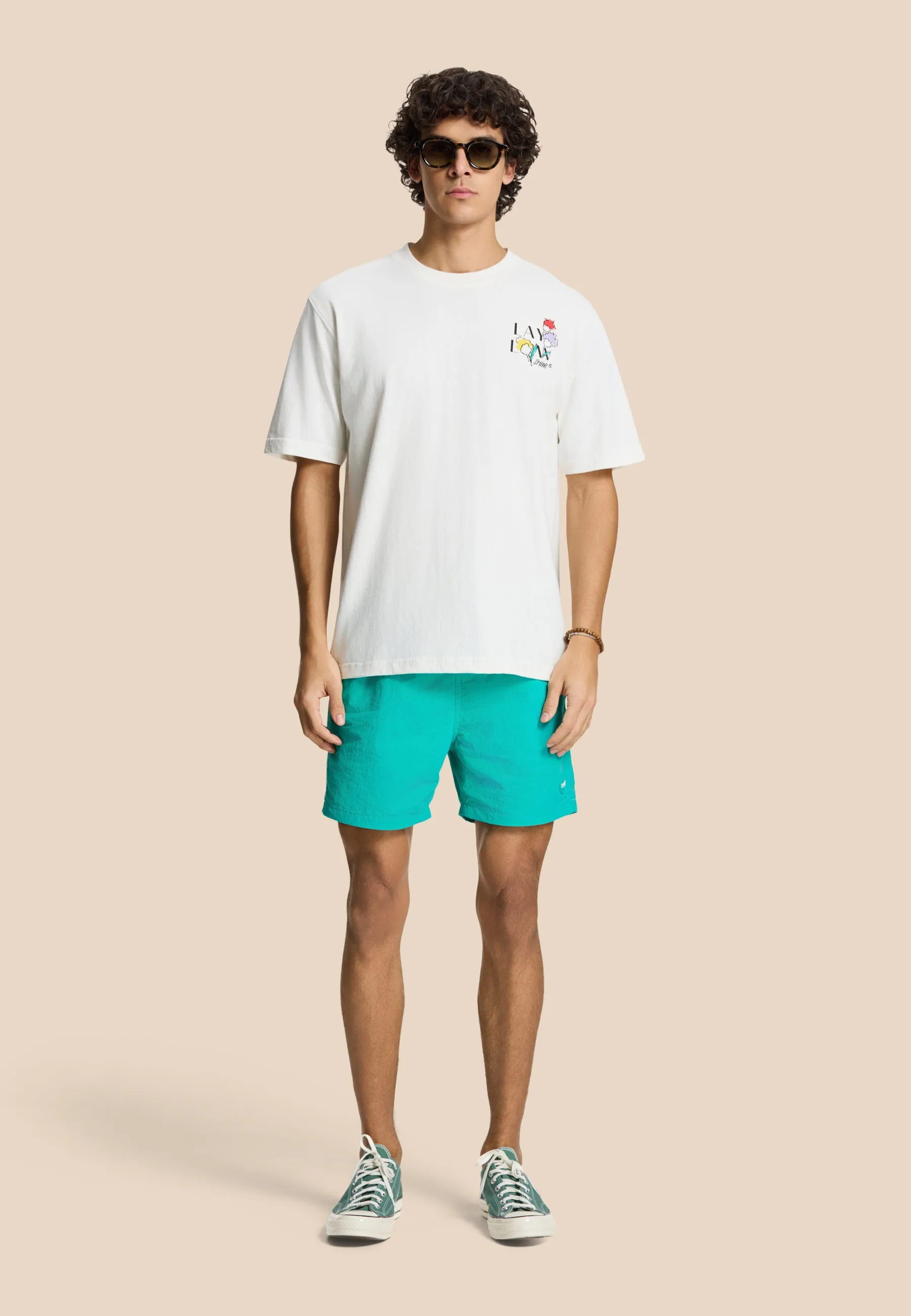 FINN relaxed t-shirt sketched flowers | white