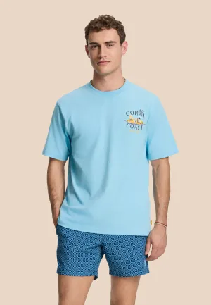 FINN relaxed t-shirt sketched island | blue sky