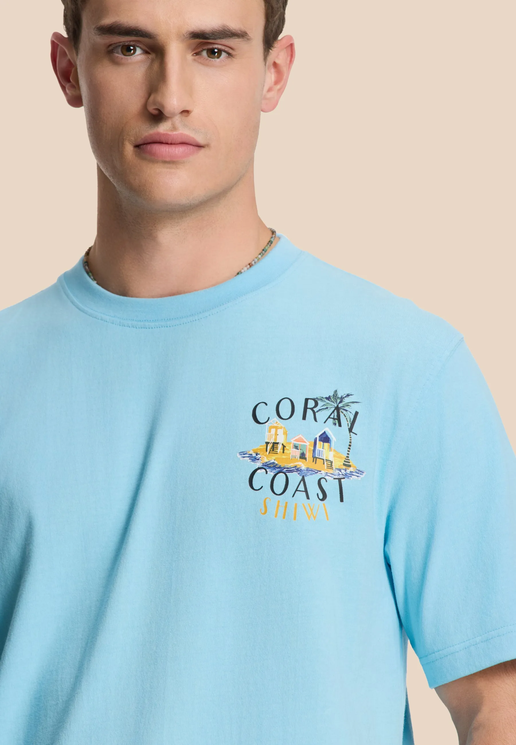 FINN relaxed t-shirt sketched island | blue sky