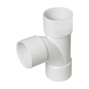 FloPlast ABS Solvent Weld Swept Tee 50mm White (Pack of 5)