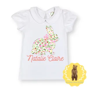 Floral Bunny Peter Pan Collar Tee