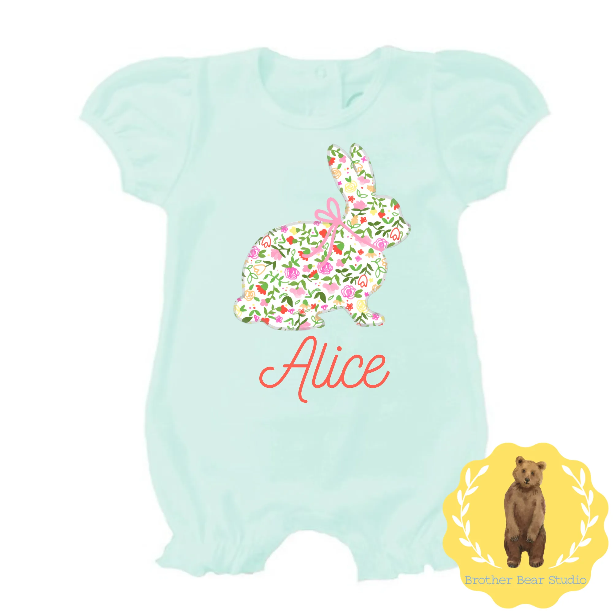 Floral Bunny with name Bubble