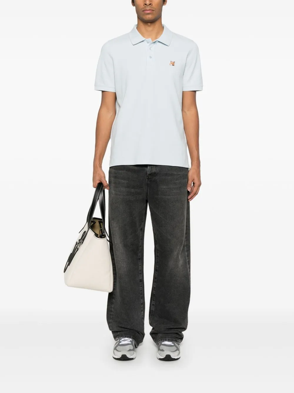 Fox head cotton polo shirt