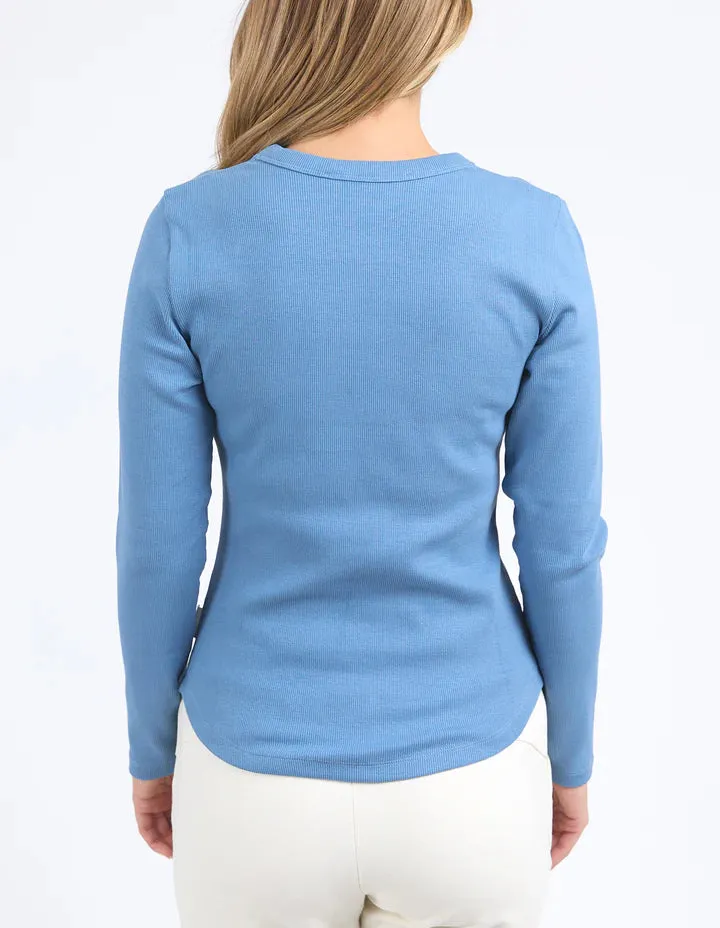 FOXWOOD SCOOP L/S RIB CORONET BLUE