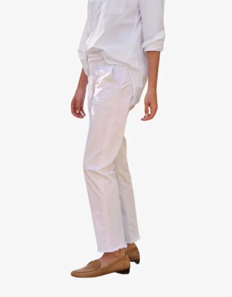 Frank & Eileen Blackrock The Italian Utility Pants in Chalk (Italian Cotton Twill)