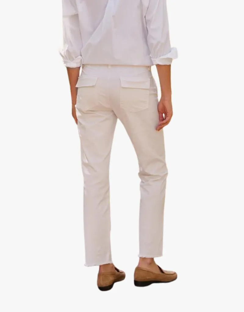 Frank & Eileen Blackrock The Italian Utility Pants in Chalk (Italian Cotton Twill)