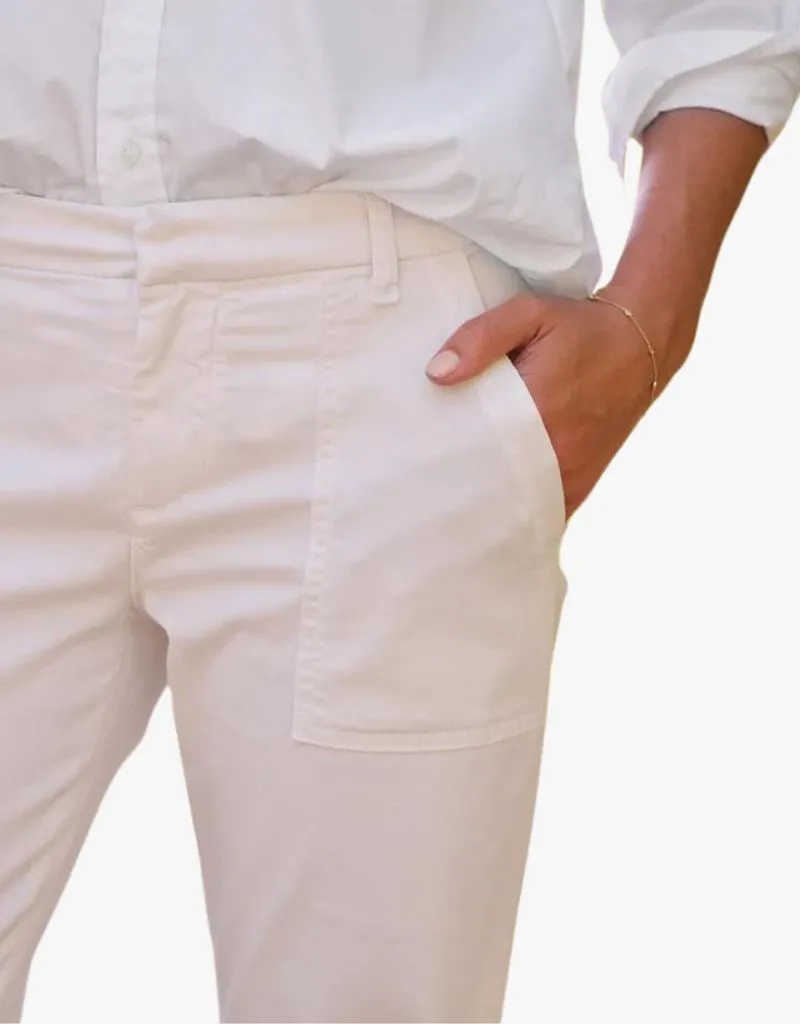 Frank & Eileen Blackrock The Italian Utility Pants in Chalk (Italian Cotton Twill)