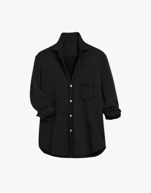 Frank & Eileen "Eileen" Sweatshirt Button Up Shirt in Black (Triple Fleece)